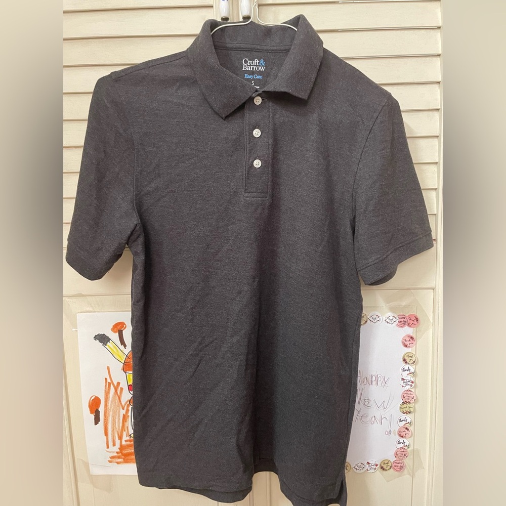 croft & barrow Men's Charcoal Polo Shirt(size: s)